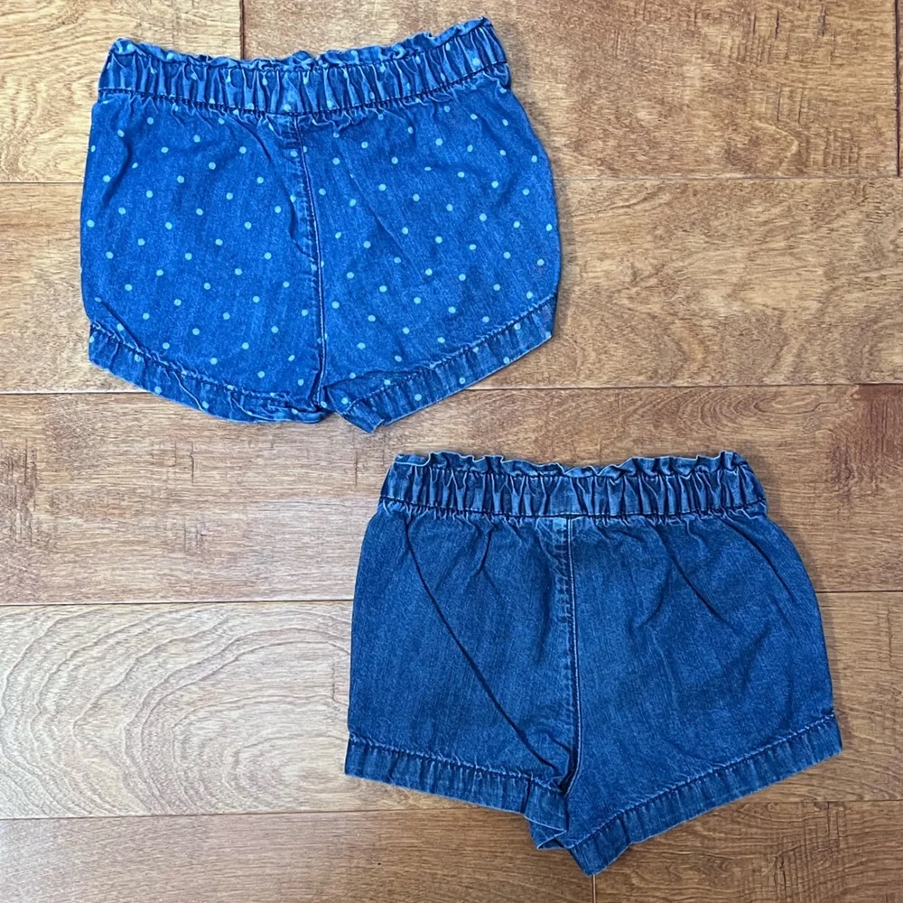 Toddler Girls Jumping Beans Denim Shorts - 3T - 2 included! - Polka Dots - Picture 4 of 5